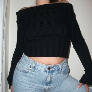 Black Off The Shoulder Sweater